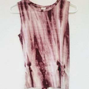 Tie dye open back muscle tee shirt